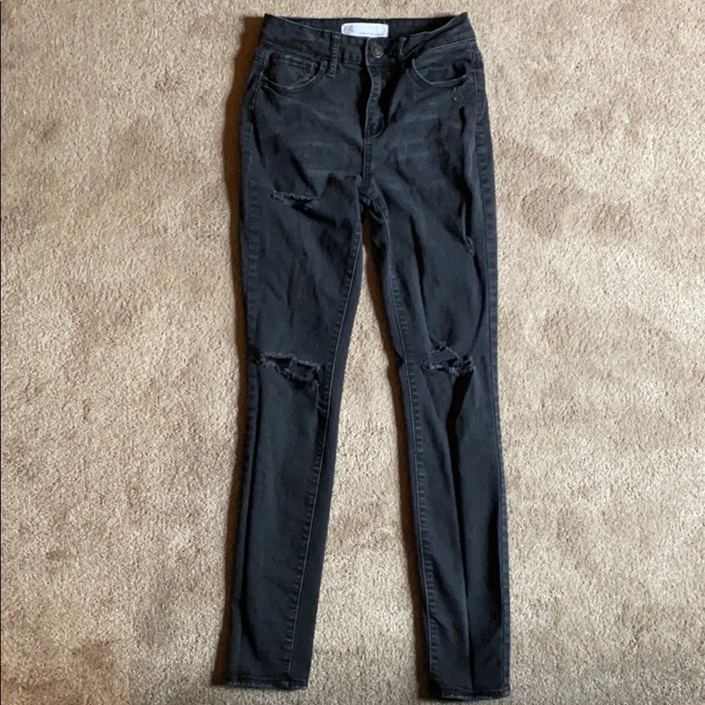 RSQ high rise black distressed jeans